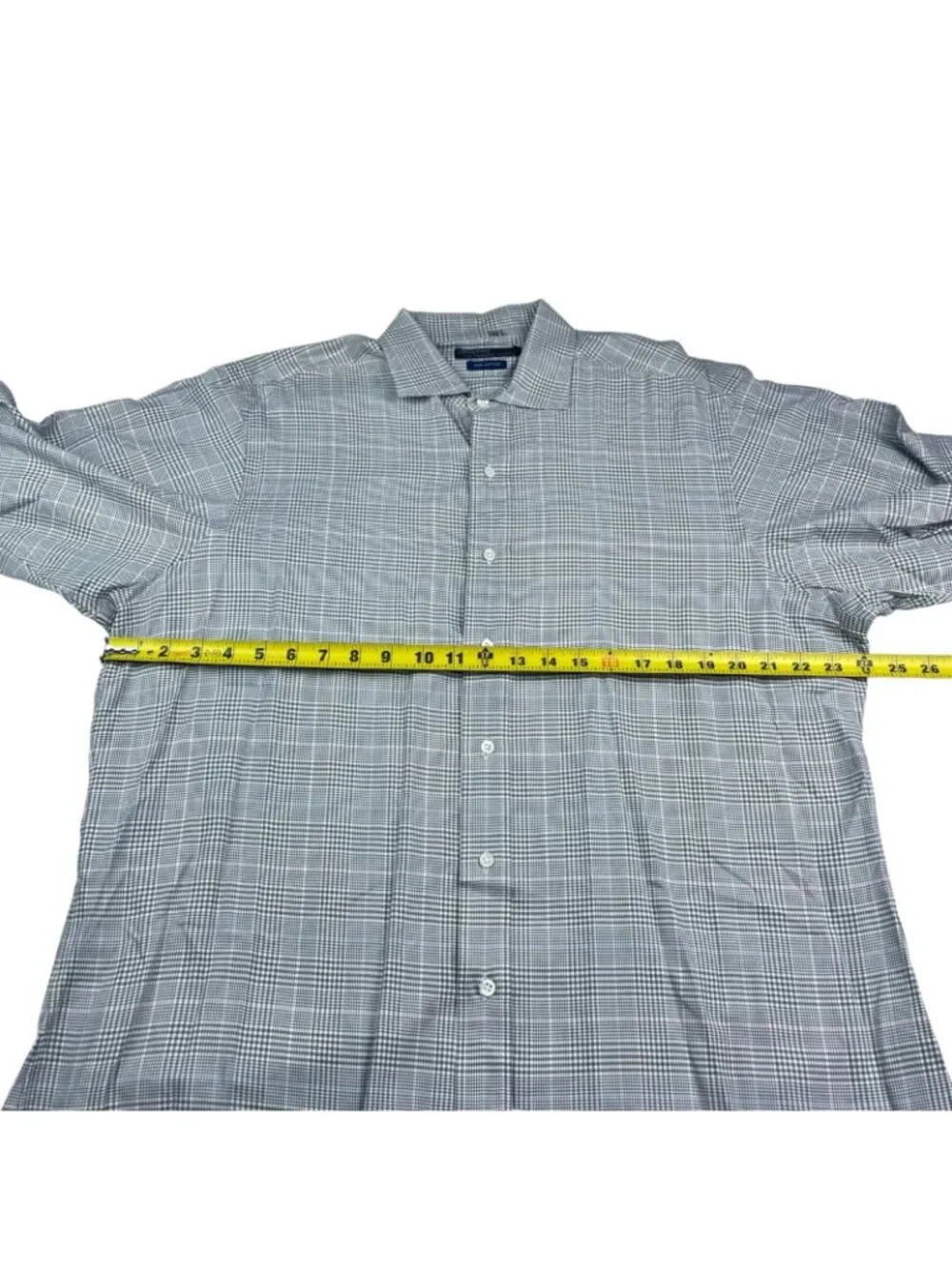 VTG Polo Ralph Lauren Men's 100% Cotton Dress Shirt Gray Plaid • 16.5 | 34-35